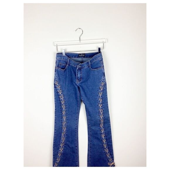 Mastik Leisure Wear Boot Cut Jeans w/Faux‎ Leather Accent Stitching Sz 29 - Picture 12 of 12